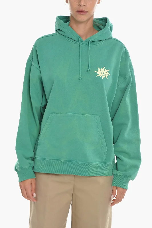 Holzweiler Back Printed Brushed Cotton RIVERS LOGOS Hoodie