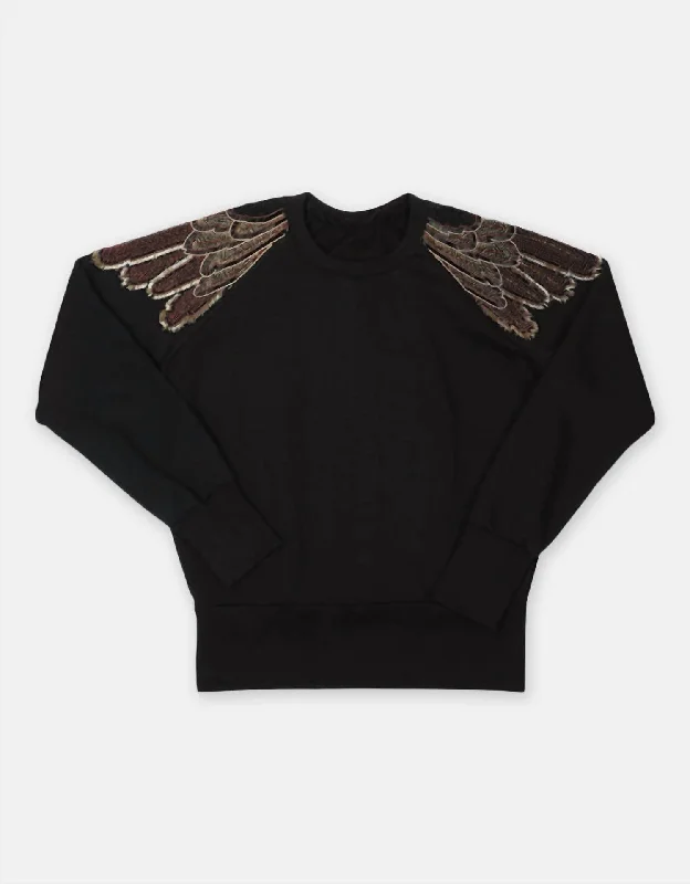 Women's Feather Sweatshirt In Black