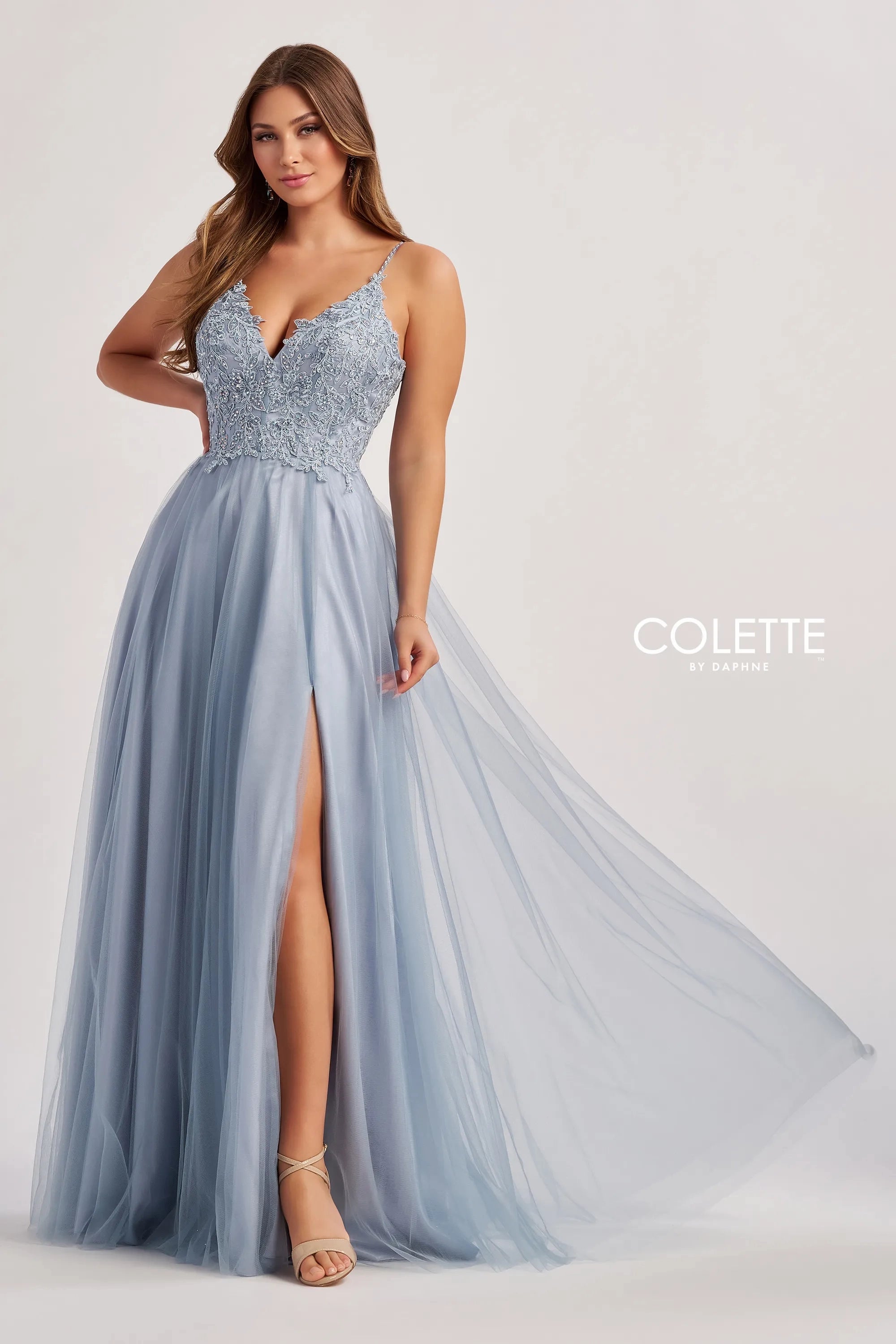 Colette by Daphne CL8190 Beaded Long A Line Formal Prom Dress