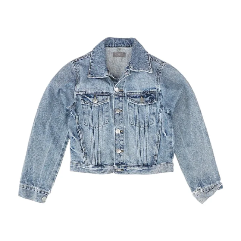 Blue Solid Denim Jacket