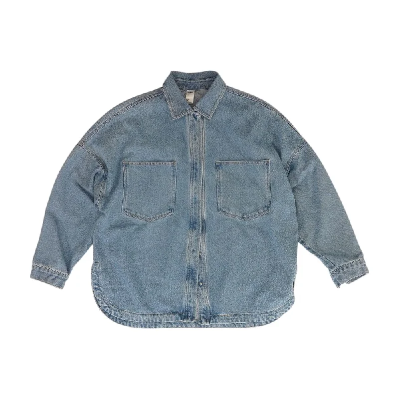 Blue Solid Denim Jacket