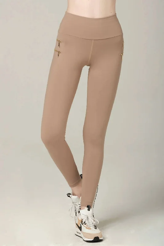 Zip It Super Soft Legging In Latte