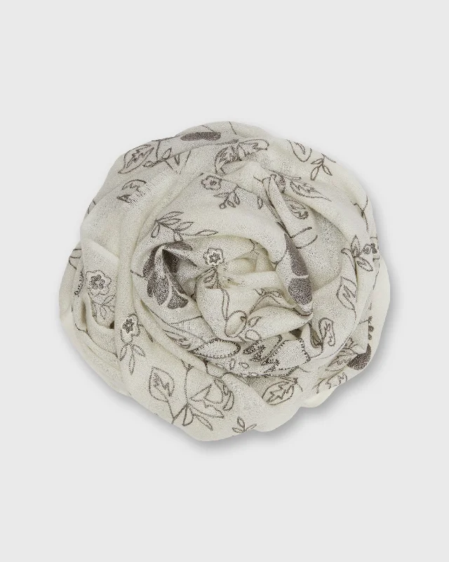 Platinum Scarf in Ivory/Grey