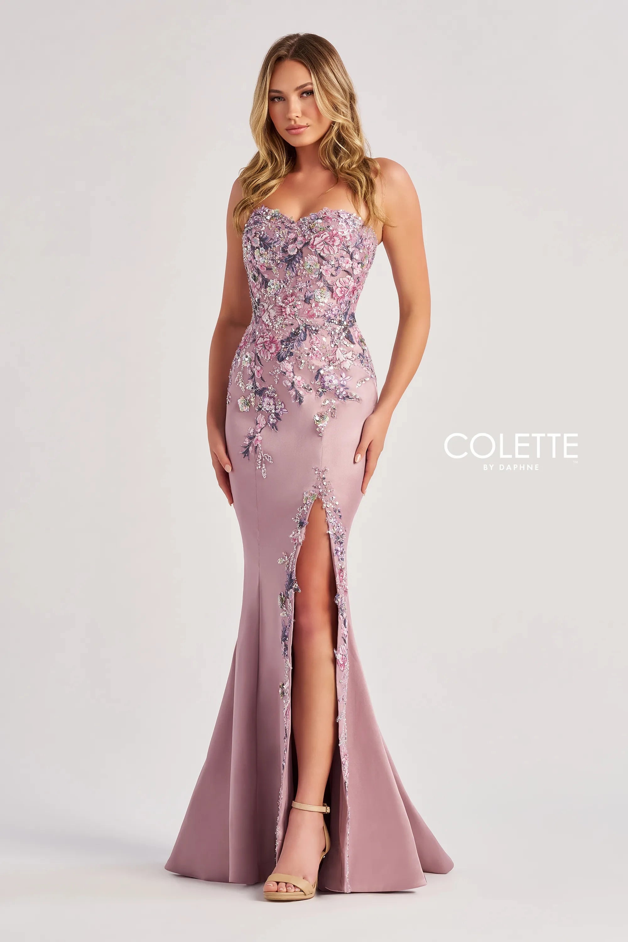 Colette by Daphne CL8410 Long Sequin Beaded Mermaid Formal Prom Dress