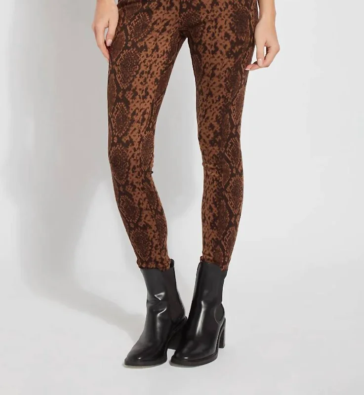 Jacquard Laura Legging In Bronze Snake