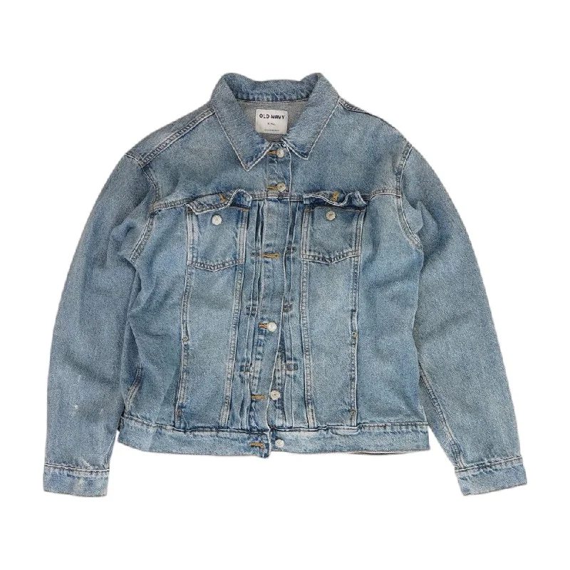 Blue Solid Denim Jacket