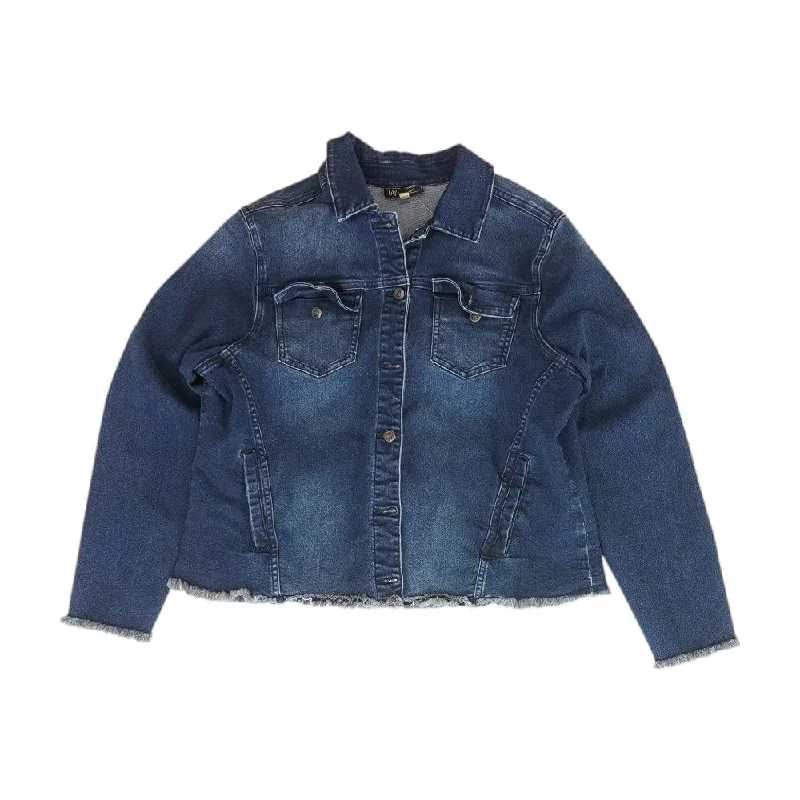 Blue Solid Denim Jacket