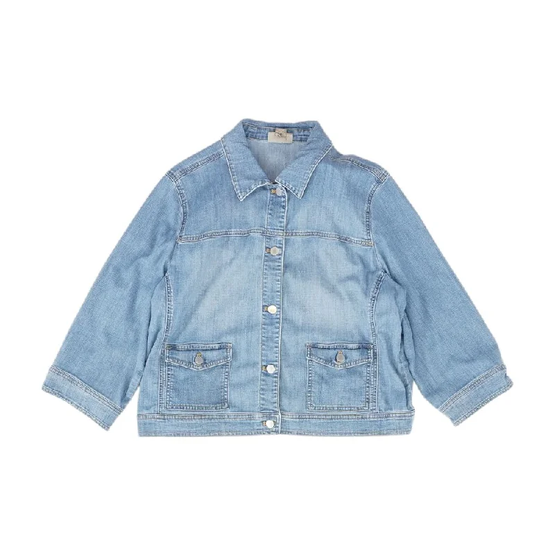 Blue Solid Denim Jacket