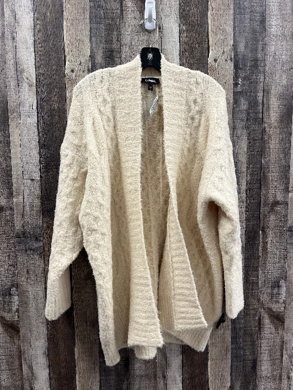 Sweater Cardigan By Express In Cream, Size: S