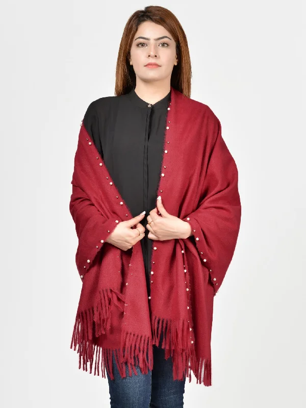 Pearled Shawl - Maroon