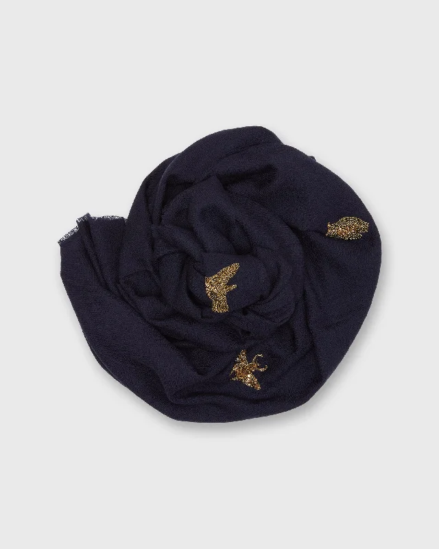 Wilderness Scarf in Dark Navy/Gold