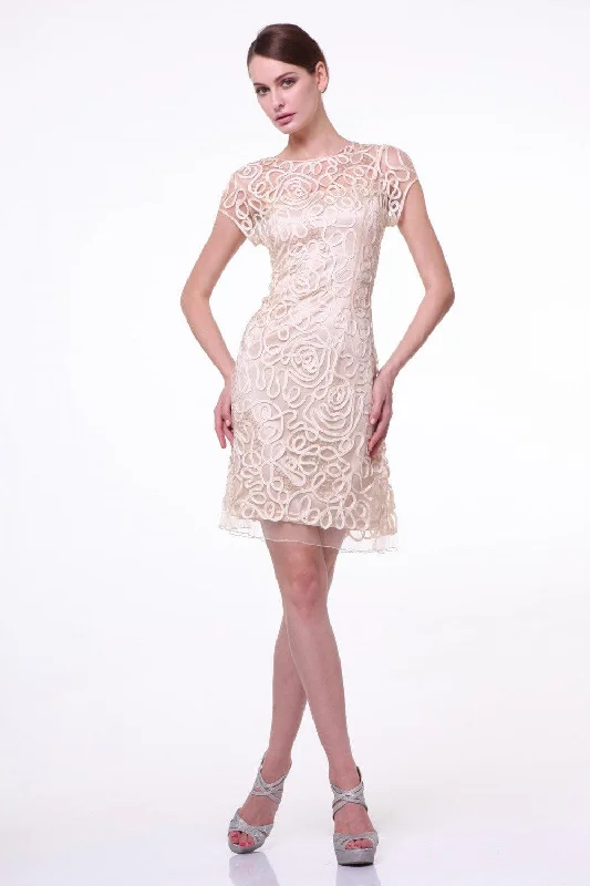 Cinderella Divine CD1921 Short Dress Formal Cap Sleeve Cocktail