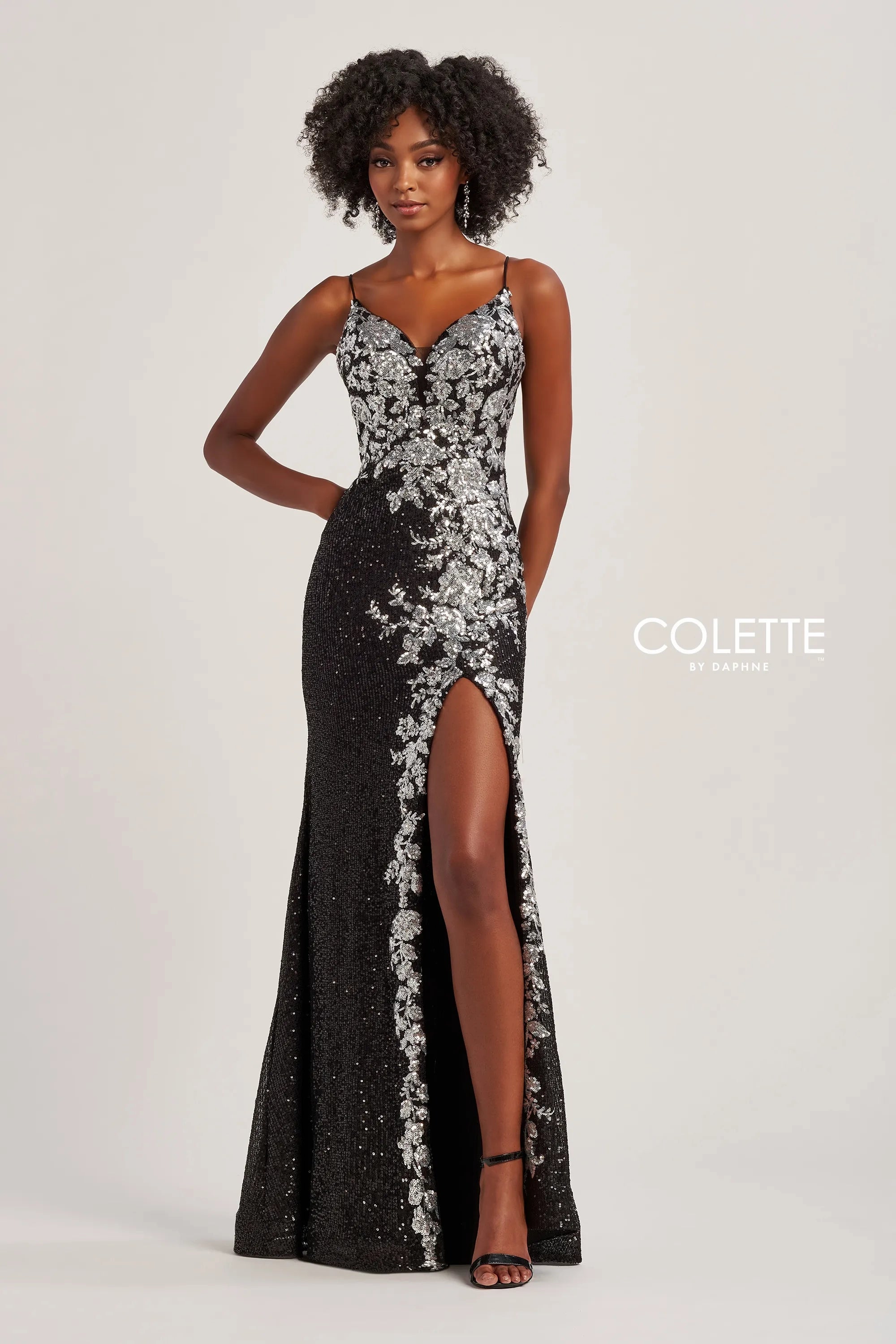 Colette by Daphne CL8425 Long Sequin Formal Prom Dress