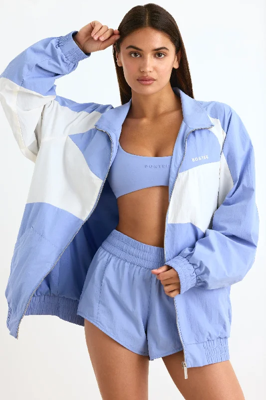 Colourblock Track Jacket in Lavender Blue