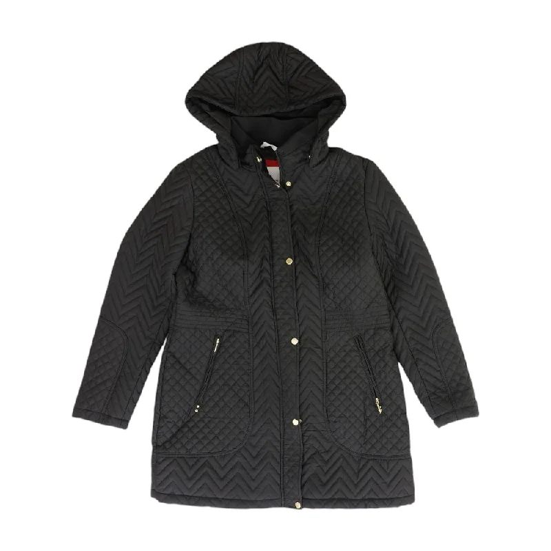 Black Solid Puffer Jacket