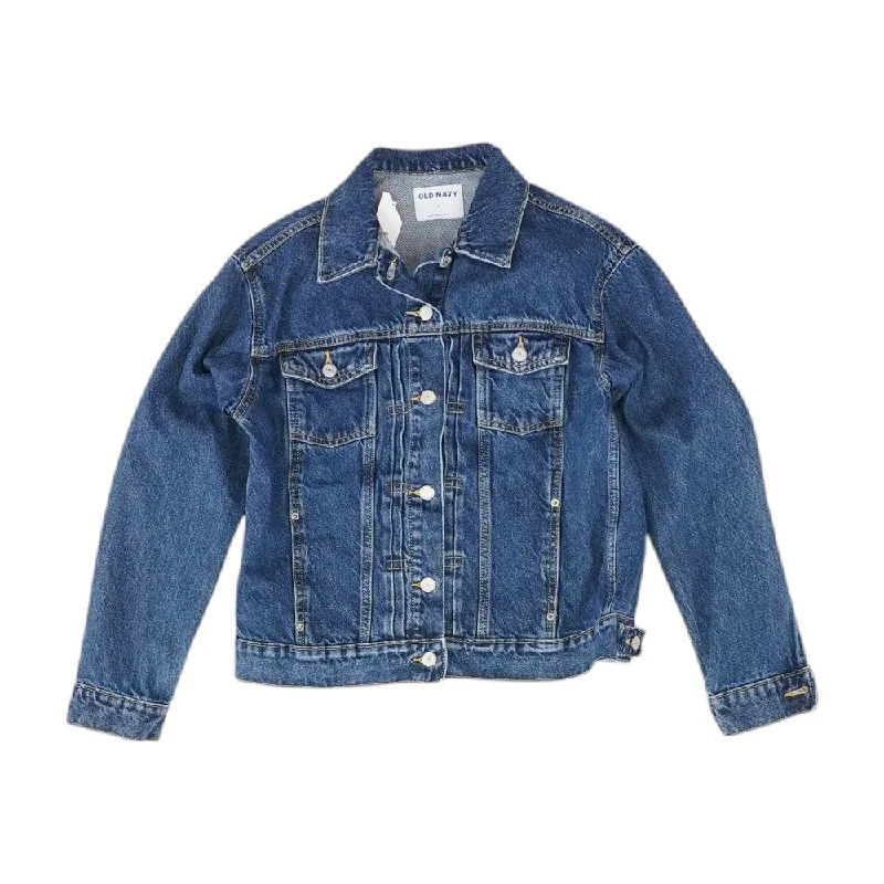 Navy Solid Denim Jacket