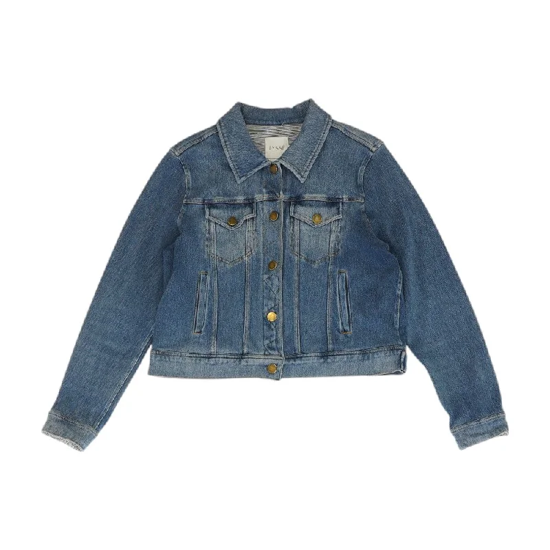 Blue Solid Denim Jacket