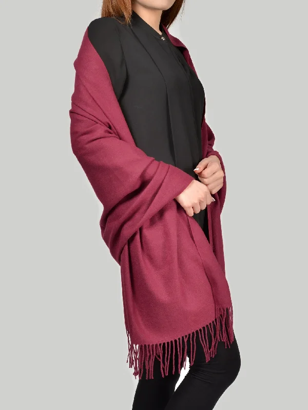 Woolen Shawl-Dark Pink