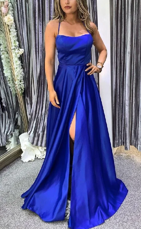 Simple Long Prom Dresses with Slit,Winter Formal Dresses