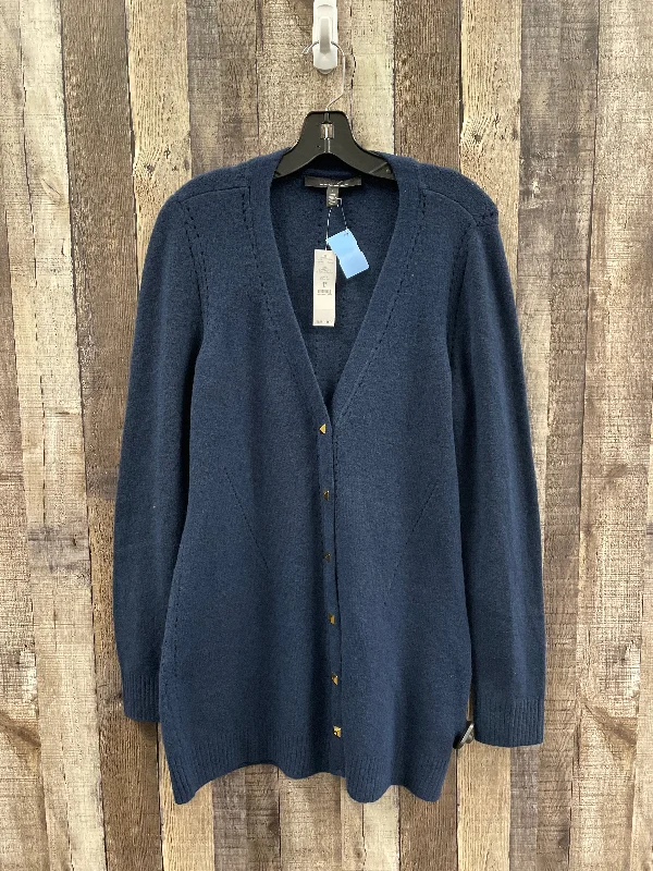 Sweater Cardigan By White House Black Market In Navy, Size: L