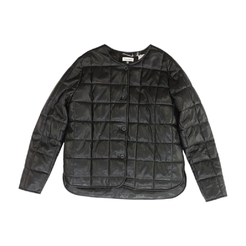 Black Solid Puffer Jacket