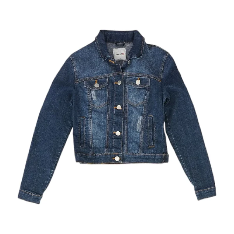 Navy Solid Denim Jacket