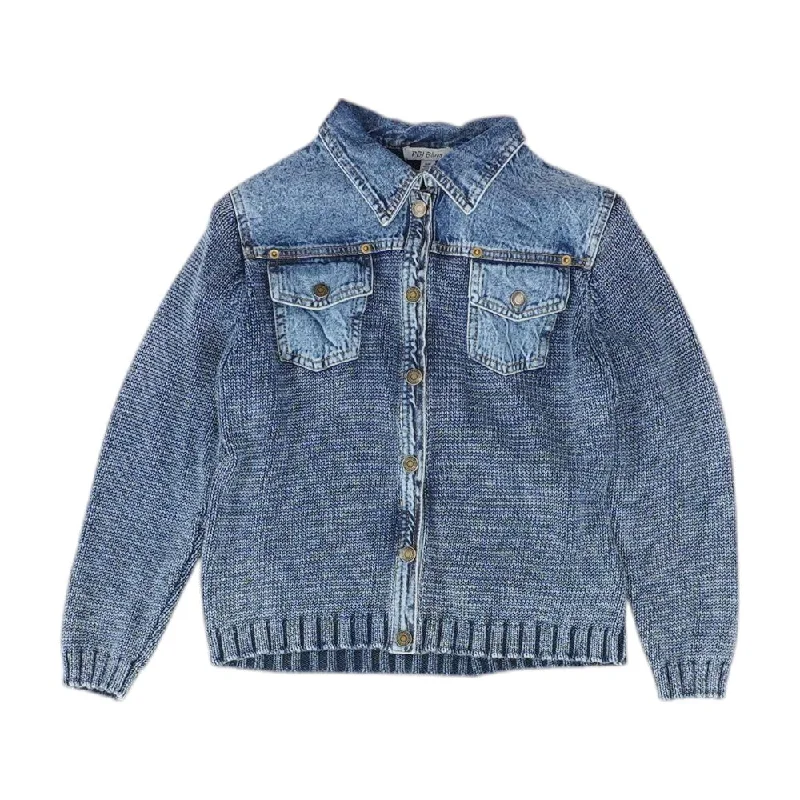 Blue Solid Denim Jacket