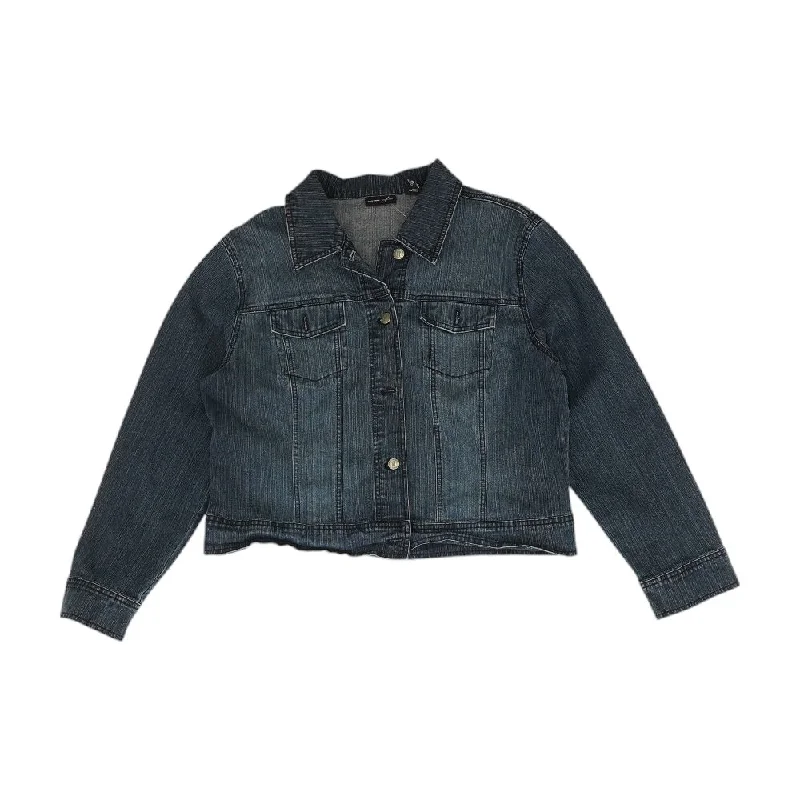 Blue Solid Denim Jacket