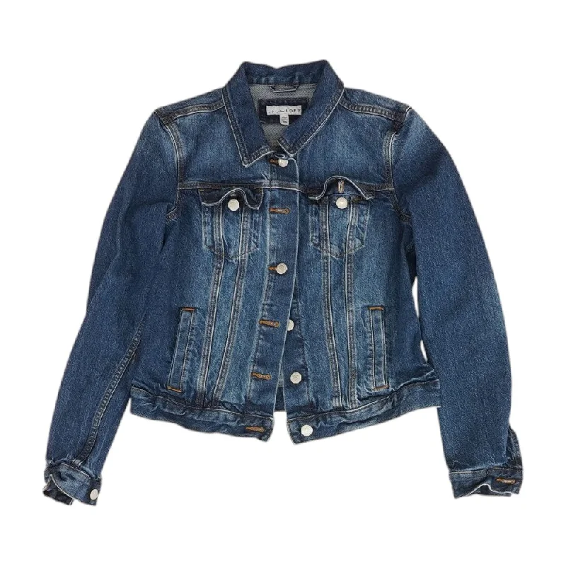 Blue Solid Denim Jacket