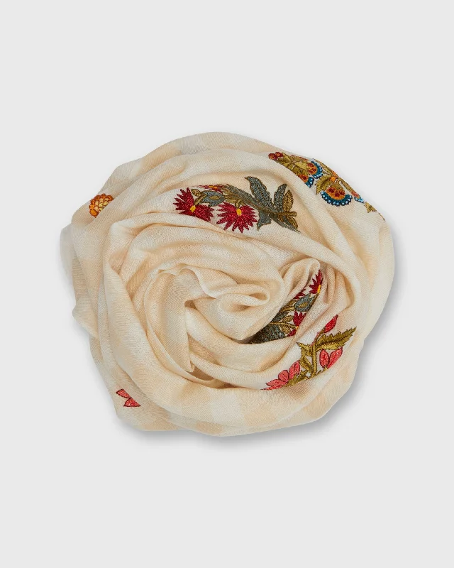 Imperial Garden Scarf in Beige/Ivory Check