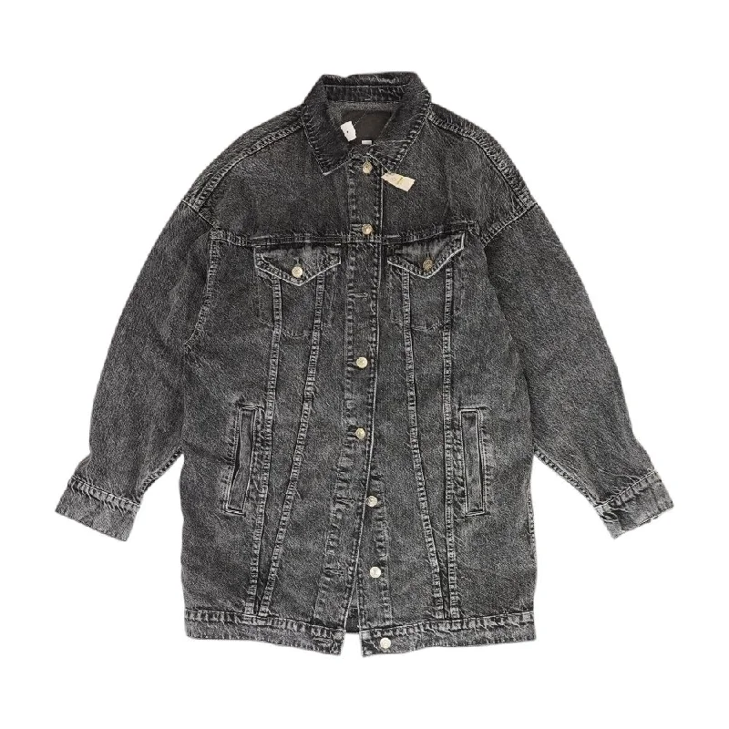 Black Solid Denim Jacket