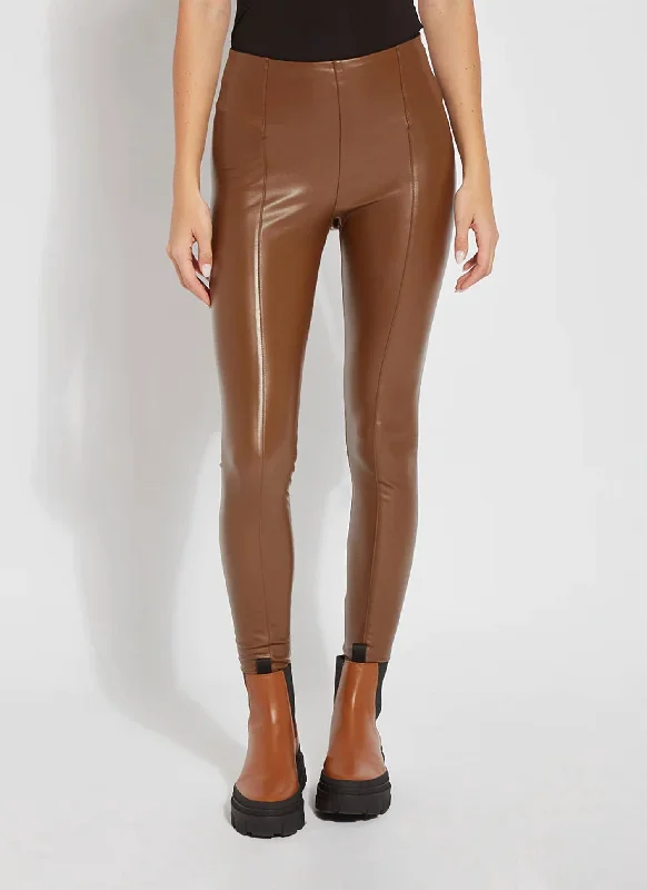 High-Waist Vegan Leather Legging In Bronze