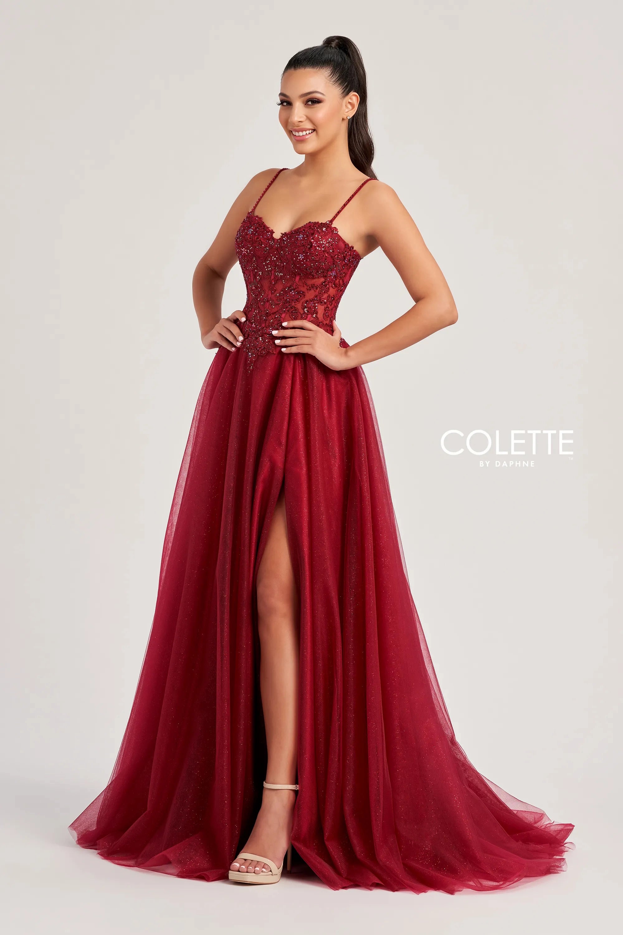 Colette by Daphne CL8280 Long Sequin A Line Formal Prom Dress