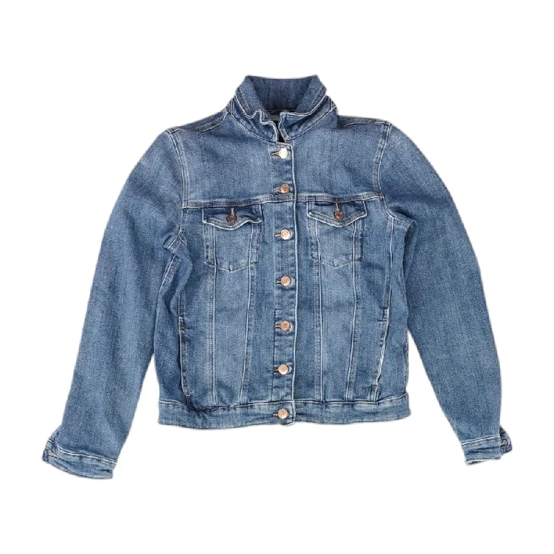 Blue Solid Denim Jacket