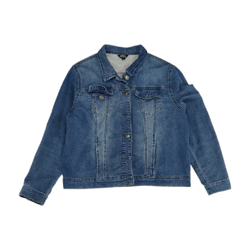 Blue Solid Denim Jacket