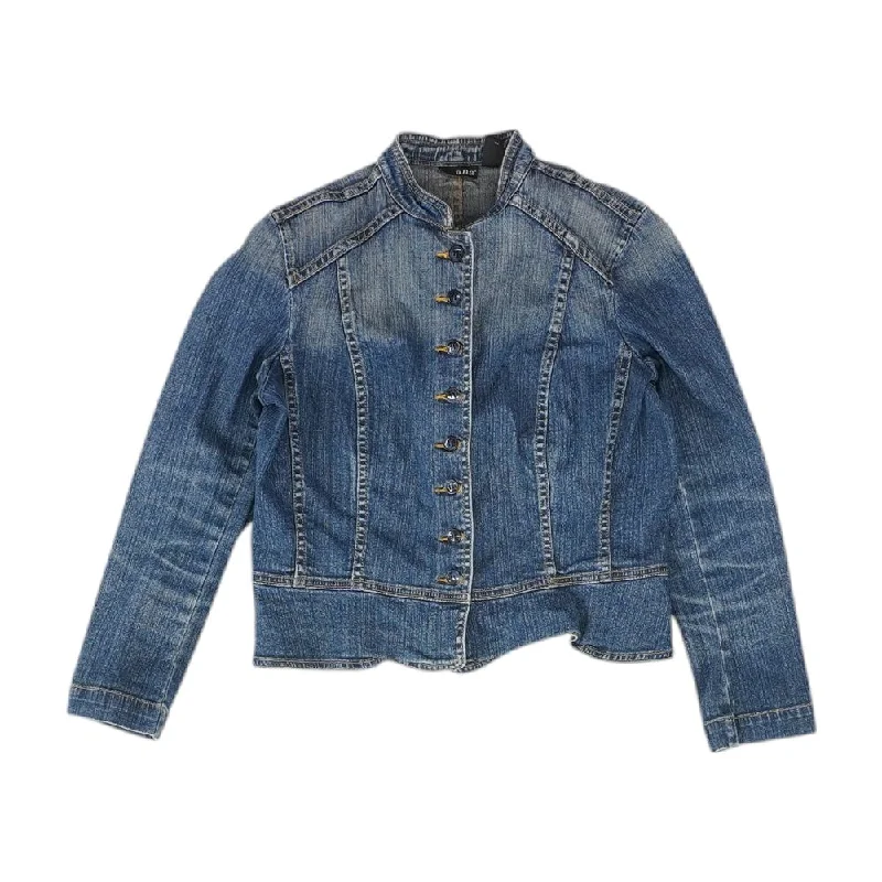 Blue Solid Denim Jacket