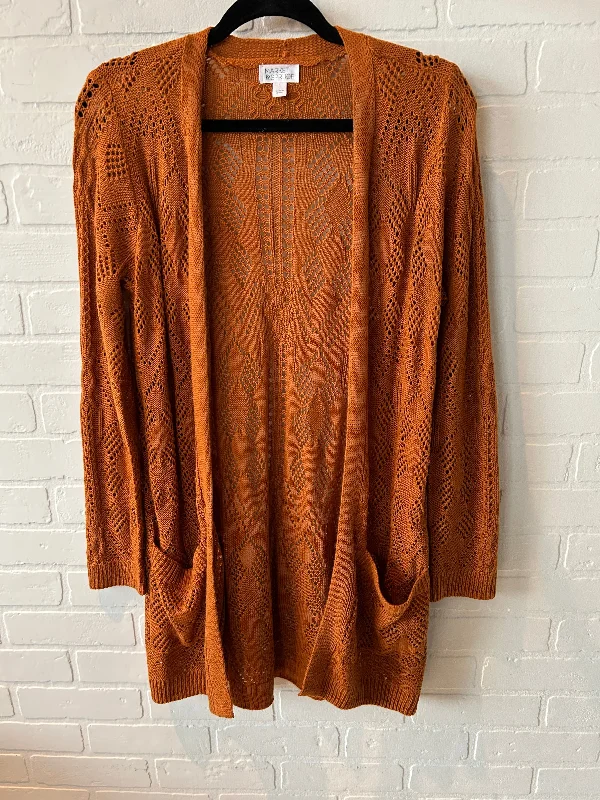 Sweater Cardigan By Market & Spruce In Orange, Size: S