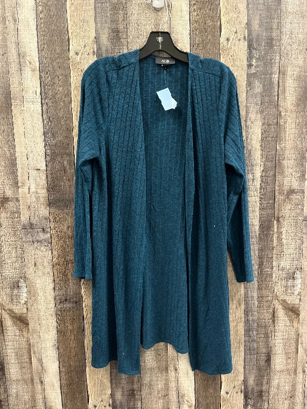 Sweater Cardigan By Agb In Teal, Size: M