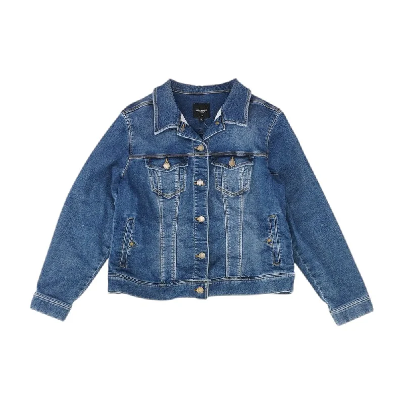 Navy Solid Denim Jacket