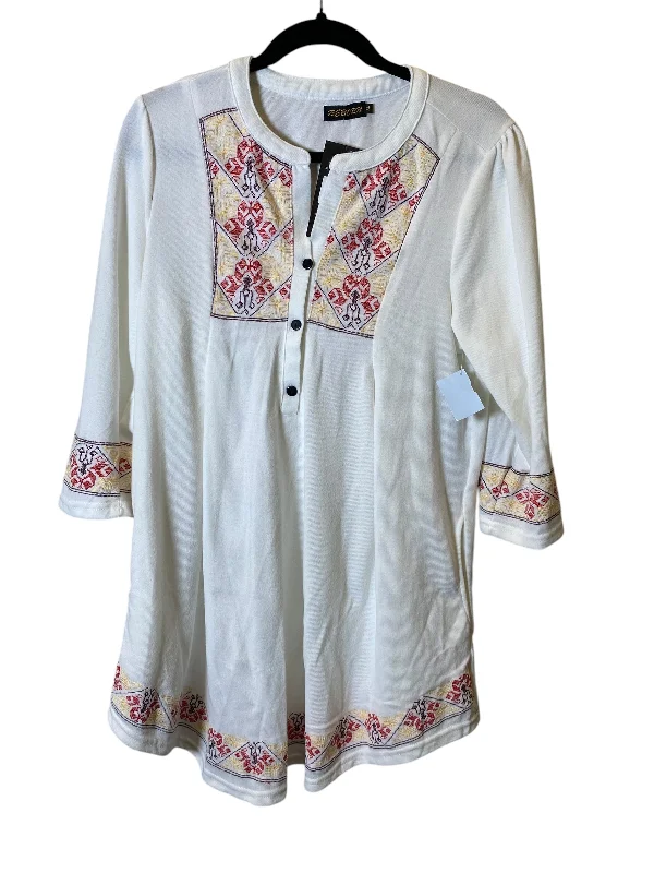 Dress Sweater By Reborn In White, Size: Xl