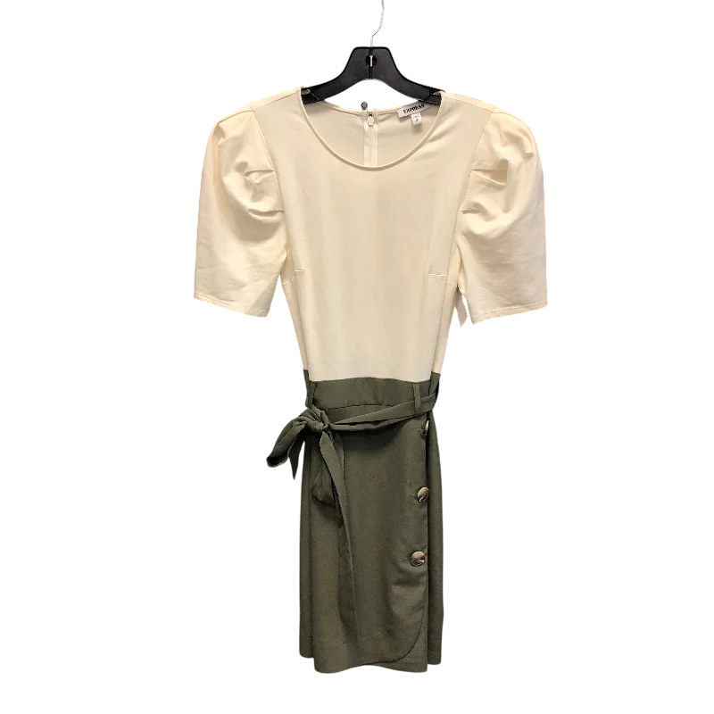 Dress Work By Express In Cream & Green, Size: M