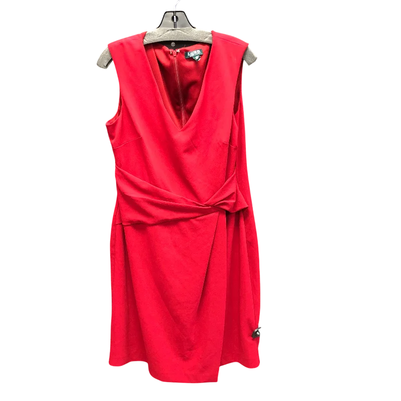 Dress Work By Lauren By Ralph Lauren In Red, Size: 16