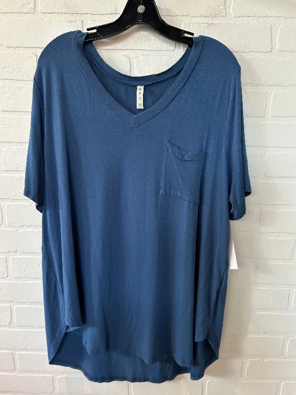 Blue Top Short Sleeve Basic Mts, Size 2x