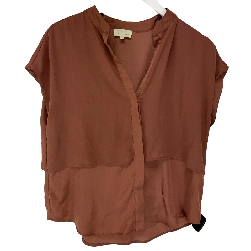 Brown Top Short Sleeve Melloday, Size M