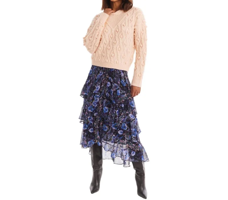 Ella Midi Skirt In Fall Florals