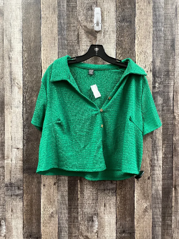 Green Top Short Sleeve Shein, Size 2x