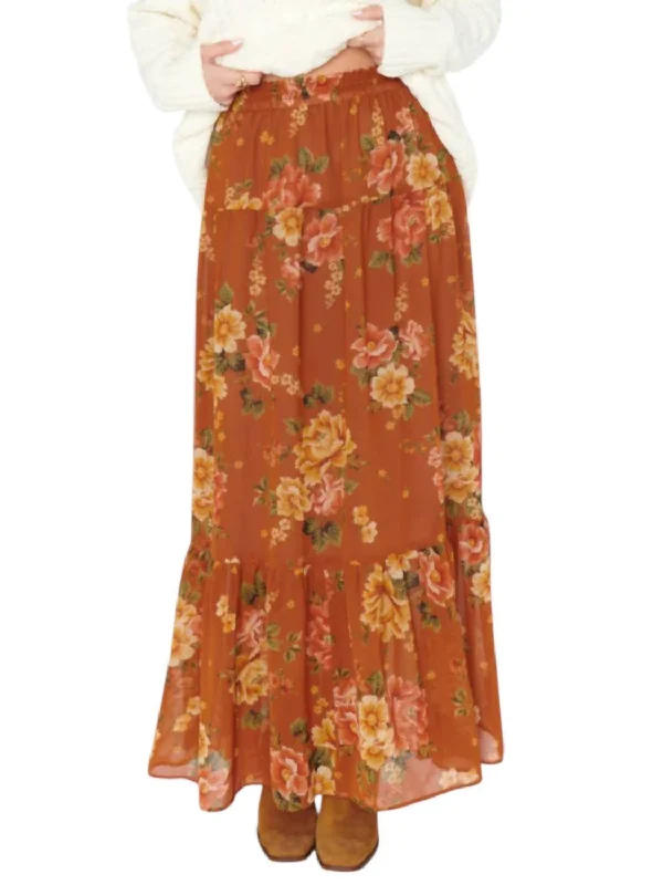 Larina Maxi Skirt In Garden Harvest