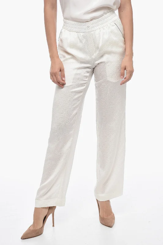 Casablanca Jacquard Silk Pants with Elastic Waistband