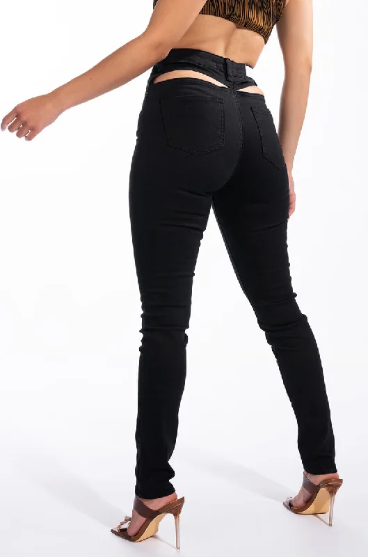 HEIDE BACK CUT OUT SKINNY JEANS