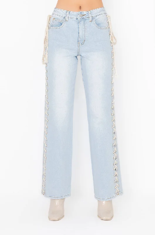 HOT-GIRL SHIT LACE UP RELAXED JEANS